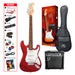 SX SE1SK34CAR - ¾ Size SC Style Guitar and Amp Pack – Candy Apple Red - SX Guitar, SX 10 Watt Amp, Clip-On Tuner, Padded Bag, Strap, Picks, Lead, FREE Online Lessons-Buzz Music