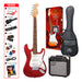 SX SE1SKCAR - SC Style Guitar and Amp Pack – Candy Apple Red - SX Guitar, SX 10 Watt Amp, Clip-On Tuner, Padded Bag, Strap, Picks, Lead, FREE Online Lessons-Buzz Music
