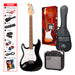 SX SE1SKLHB - SC Style Guitar and Amp Pack – Black – Left Hand - SX Guitar, SX 10 Watt Amp, Clip-On Tuner, Padded Bag, Strap, Picks, Lead, FREE Online Lessons-Buzz Music