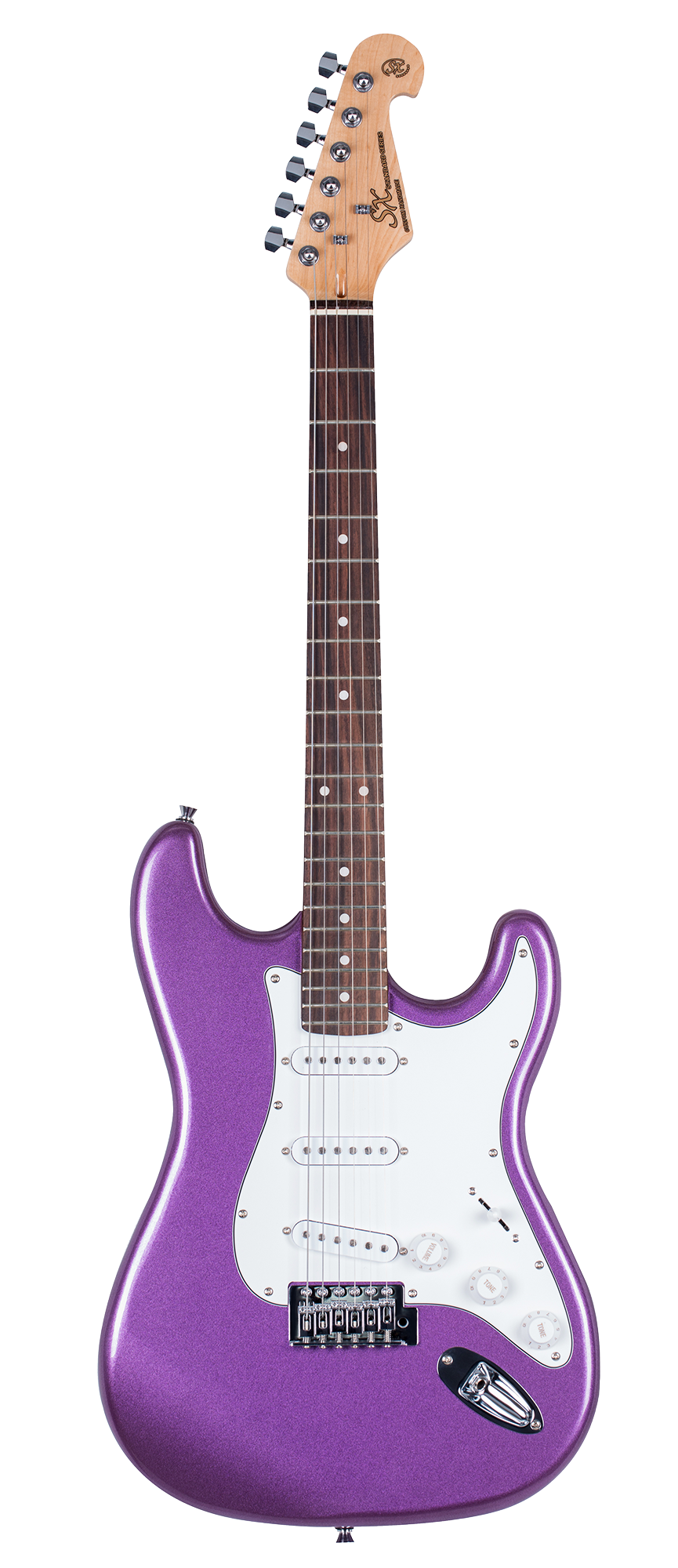 SX SE1SKMP - SC Style Guitar and Amp Pack – Metallic Purple - SX Guitar, SX 10 Watt Amp, Clip-On Tuner, Padded Bag, Strap, Picks, Lead, FREE Online Lessons-Buzz Music