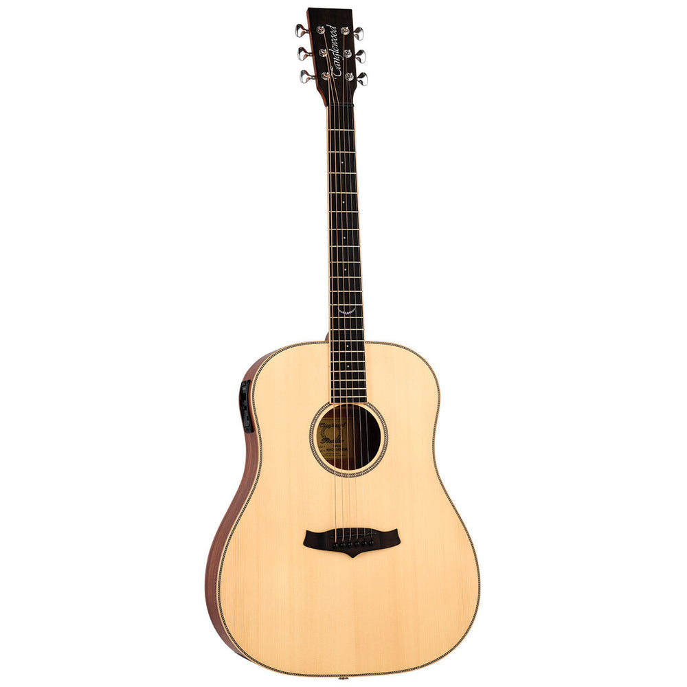 Tanglewood Premier Sloped Shoulder Dreadnought Cutaway Electric with Case-Buzz Music