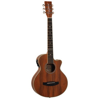 Tanglewood Reunion Pro All Figured Black Walnut Solid Top Traveller Super Folk Cutaway Electric-Buzz Music
