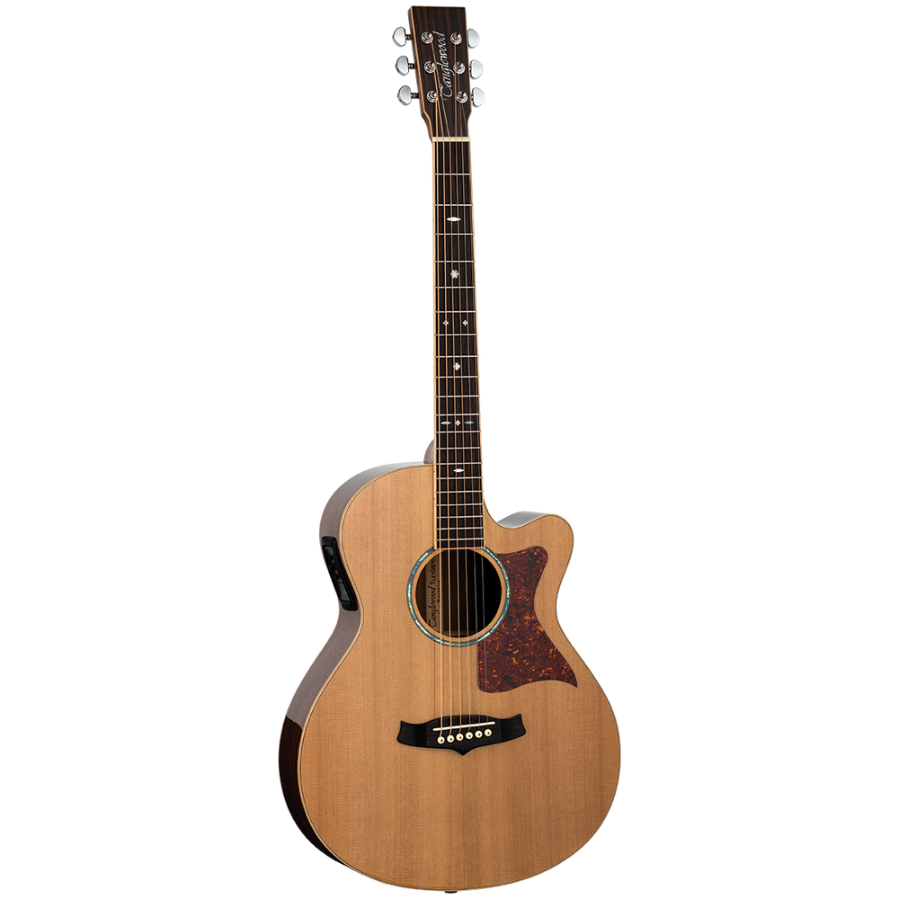 Tanglewood TW45RE Sundance Reserve All Solid Superfolk Cutaway Electric Natural Cedar Top with Case-Buzz Music