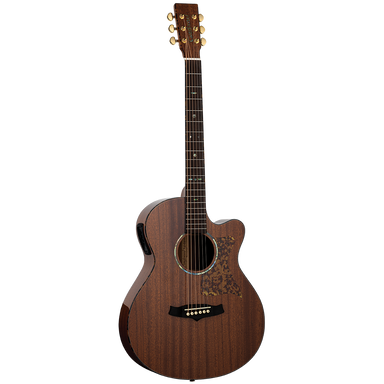 Tanglewood TW47RE Sundance Reserve All Solid Mahogany Superfolk Cutaway Electric with Case-Buzz Music