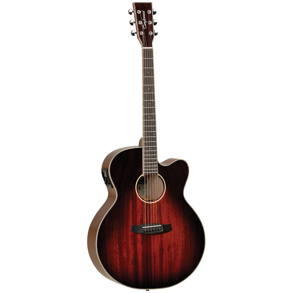 Tanglewood TW4SJAVB Winterleaf Super Jumbo Cutaway Electric Antique Vintage Burst-Buzz Music