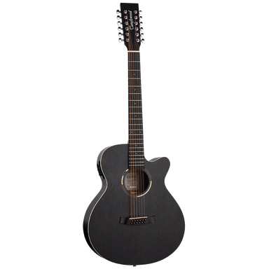 Tanglewood TWBBSFCE12 Blackbird SuperFolk 12-String Cutaway Electric Smokestack Satin-Buzz Music