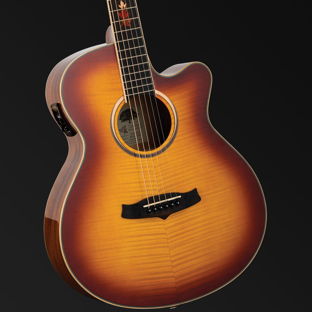 Tanglewood Winterleaf Exotic Superfolk Solid Top Cutaway Electric Guitar with Sunburst Flame Maple-Buzz Music