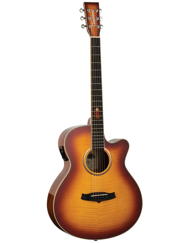 Tanglewood Winterleaf Exotic Superfolk Solid Top Cutaway Electric Guitar with Sunburst Flame Maple-Buzz Music