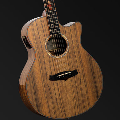 Tanglewood Winterleaf Exotic Superfolk Solid Top Venetian Cutaway Electric Guitar all Black Walnut-Buzz Music