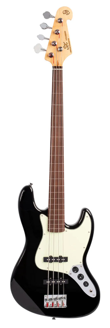 SX VEJ62FB - Vintage Style Bass – Fretless – Black - SX Bass, Padded Bag, FREE Online Lessons-Buzz Music