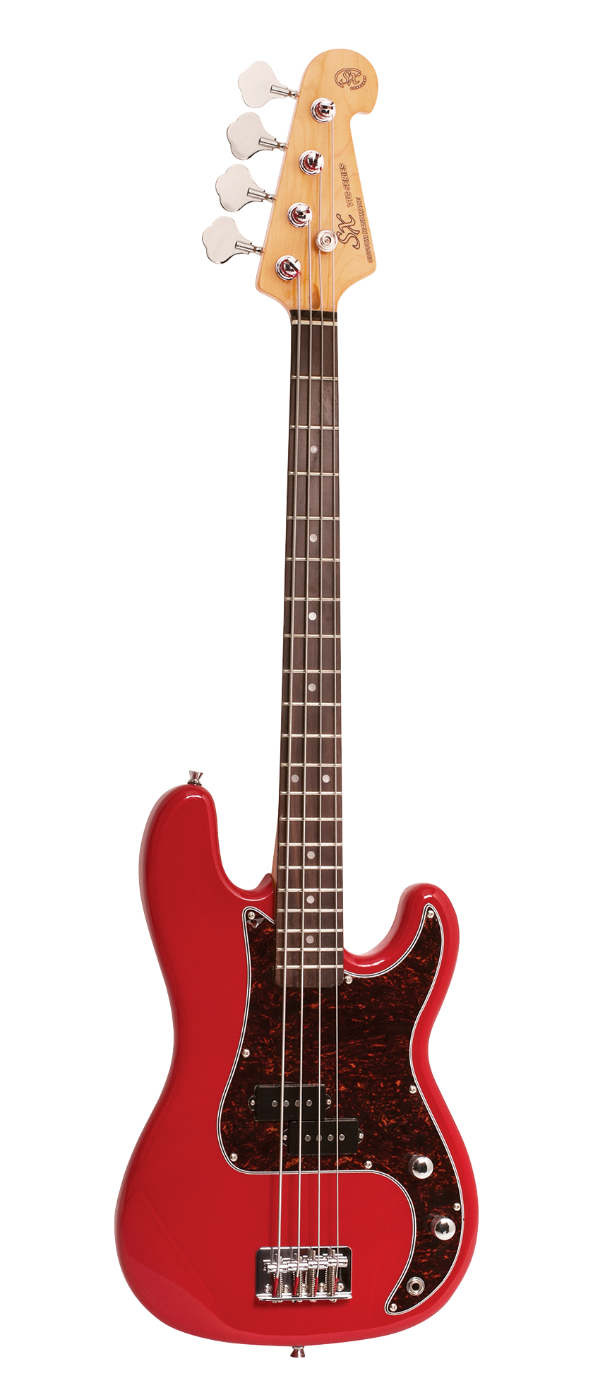 SX VEP34FR - ¾ Size PB Style Bass – Fiesta Red - SX Bass, Padded Bag, FREE Online Lessons-Buzz Music