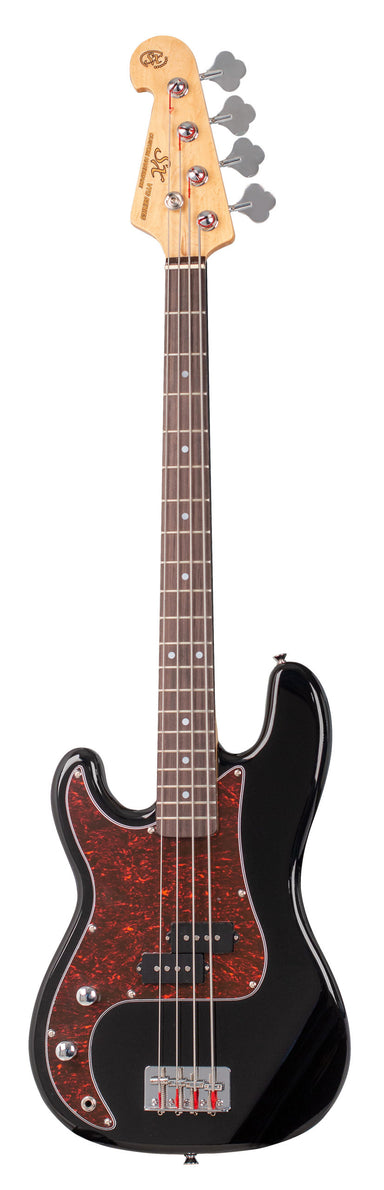 SX VEP34LHB - ¾ Size PB Style Bass – Black – Left Hand - SX Bass, Padded Bag, FREE Online Lessons-Buzz Music