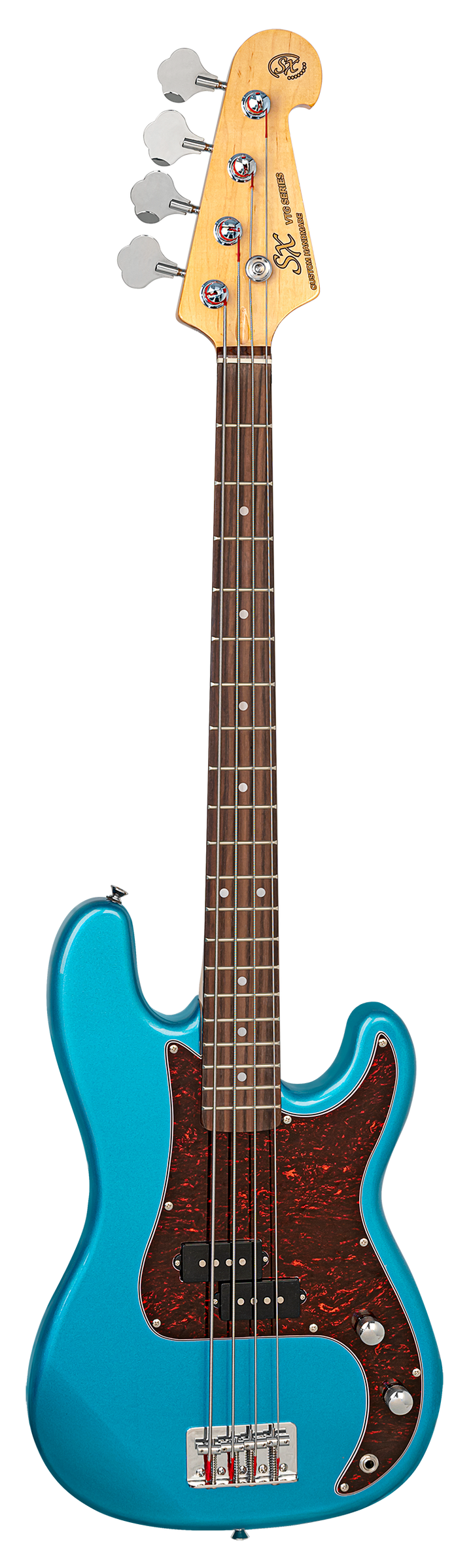 SX VEP34LPB-PK2 - ¾ PB Style Bass and Amp Pack – Lake Placid Blue - SX Bass, 15 Watt Bass Amp,Padded Bag, FREE Online Lessons-Buzz Music