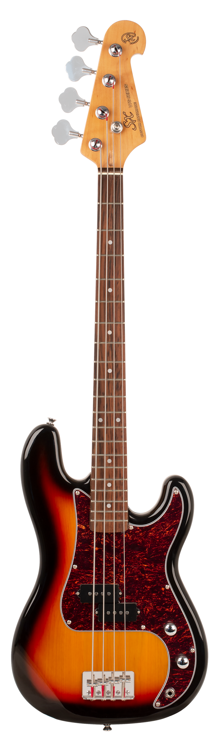 SX VEP34TS-PK2 - ¾ PB Style Bass and Amp Pack – 3 Tone Sunburst - SX Bass, 15 Watt Bass Amp,Padded Bag, FREE Online Lessons-Buzz Music
