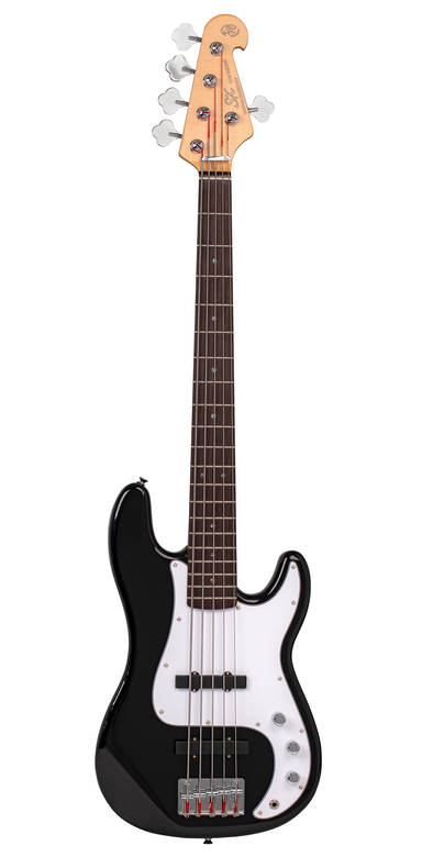 SX VEP562B - Vintage Style Bass 5 String – Black - SX Bass, Padded Bag, FREE Online Lessons-Buzz Music