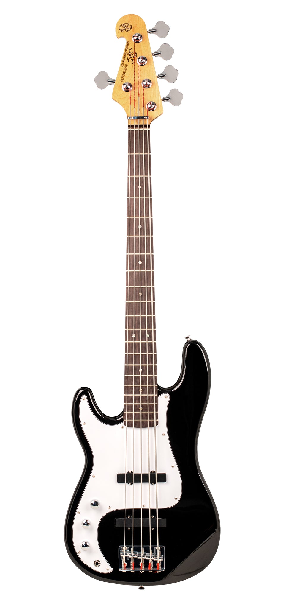 SX VEP562LHB - Vintage Style Bass 5 String – Black – Left Hand - SX Bass, Padded Bag, FREE Online Lessons-Buzz Music