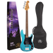 SX VEP62LPB-PK2 - PB Style Bass and Amp Pack – Lake Placid Blue - SX Bass, 15 Watt Bass Amp,Padded Bag, FREE Online Lessons-Buzz Music