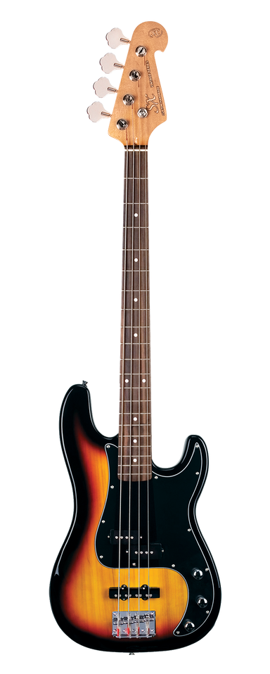 SX VEP62TS-PK2 - PB Style Bass and Amp Pack – 3 Tone Sunburst - SX Bass, 15 Watt Bass Amp,Padded Bag, FREE Online Lessons-Buzz Music