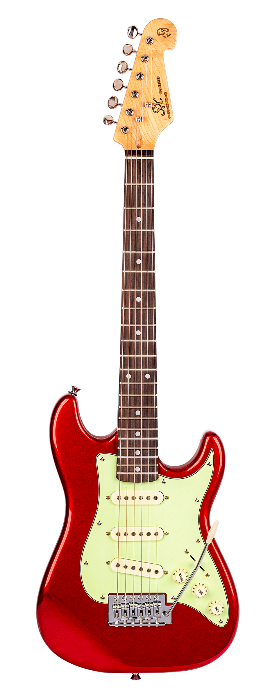 SX VES12CAR - ½ Size SC Style Guitar Pack – Candy Apple Red - SX Guitar, SX Heavy Duty Padded Bag, FREE Online Lessons-Buzz Music