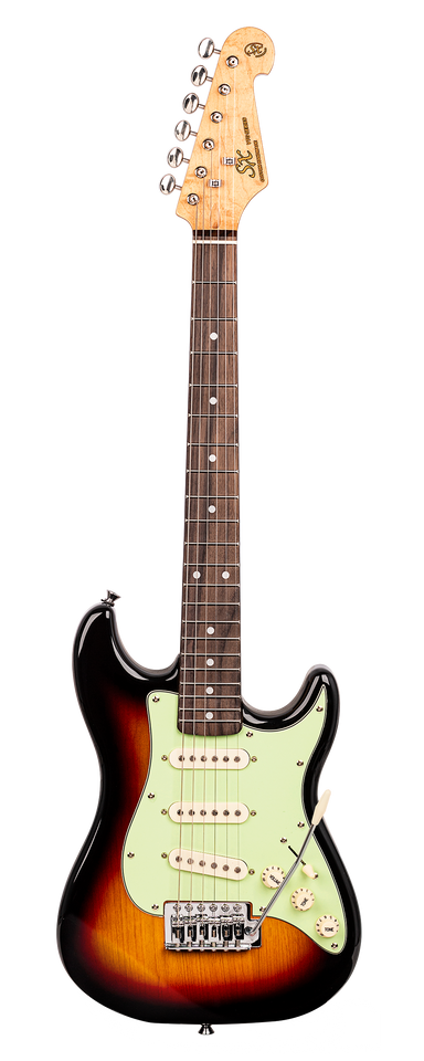 SX VES12TS - ½ Size SC Style Guitar Pack – Tobacco Sunburst - SX Guitar, SX Heavy Duty Padded Bag, FREE Online Lessons-Buzz Music