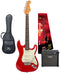 SX VES34FR-PK2 - ¾ Size SC Style Guitar and Amp Pack – Fiesta Red - SX Guitar, Laney 15 Watt Amplifier, Padded Gig Bag, FREE Online Lessons-Buzz Music