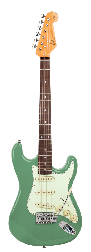 SX VES34VGN - ¾ Size SC Style Guitar Pack – Vintage Green - SX Guitar, SX Heavy Duty Padded Bag, FREE Online Lessons-Buzz Music