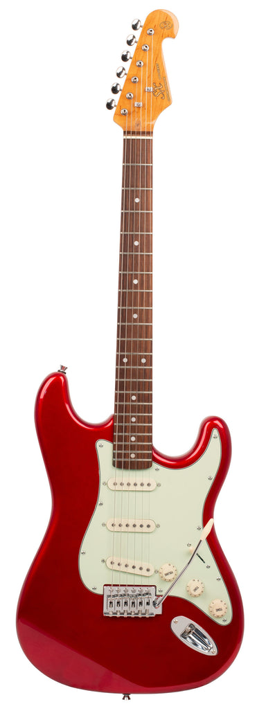 SX VES62CAR - SC Style Guitar Pack – Candy Apple Red - SX Guitar, SX Heavy Duty Padded Bag, FREE Online Lessons-Buzz Music