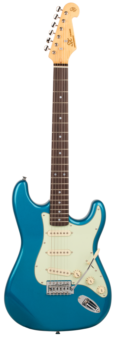SX VES62LPB - SC Style Guitar Pack – Lake Placid Blue - SX Guitar, SX Heavy Duty Padded Bag, FREE Online Lessons-Buzz Music
