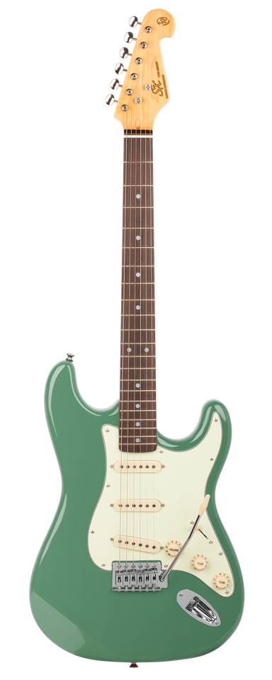 SX VES62VGN - SC Style Guitar Pack – Vintage Green - SX Guitar, SX Heavy Duty Padded Bag, FREE Online Lessons-Buzz Music