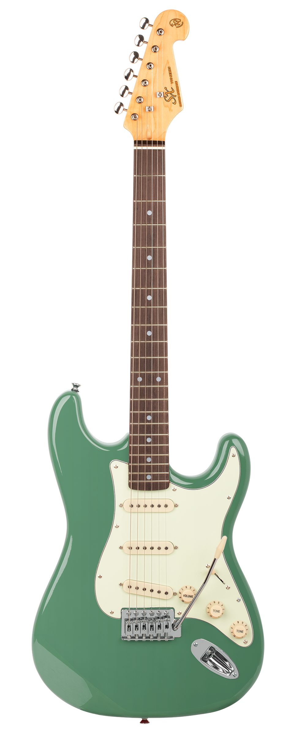SX VES62VGN - SC Style Guitar Pack – Vintage Green - SX Guitar, SX Heavy Duty Padded Bag, FREE Online Lessons-Buzz Music
