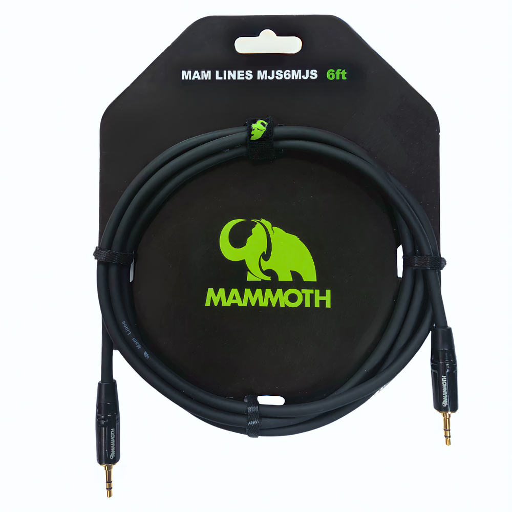 Mammoth MAM LINES MJS6MJS, Audio Cable, 6ft, MINI STEREO JACK TO MINI STEREO JACK