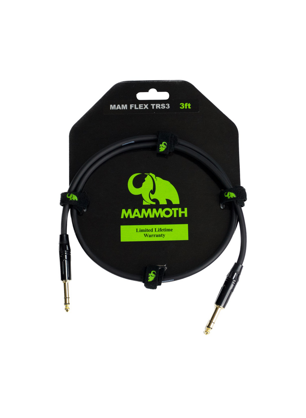 Mammoth MAM FLEX TRS3, 3ft Audio Cable TRS Jack to TRS jack