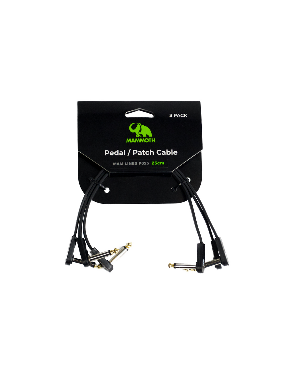 Mammoth MAM LINES P025, 25cm Pedal/Patch Cable, Right angle Jack to Right angle Jack