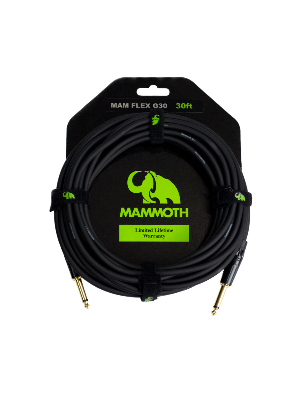 Mammoth MAM FLEX G30, 30ft Instrument Cable, Straight Jack to Straight Jack.