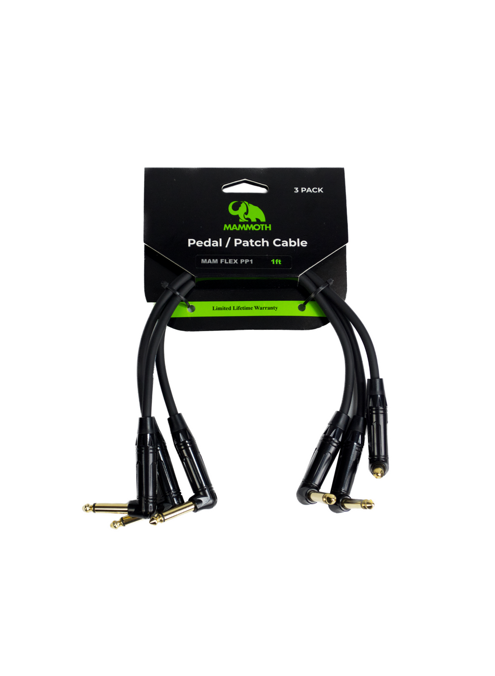Mammoth MAM FLEX PP1, 1ft Pedal/Patch Cable, Right angle Jack to Right angle Jack