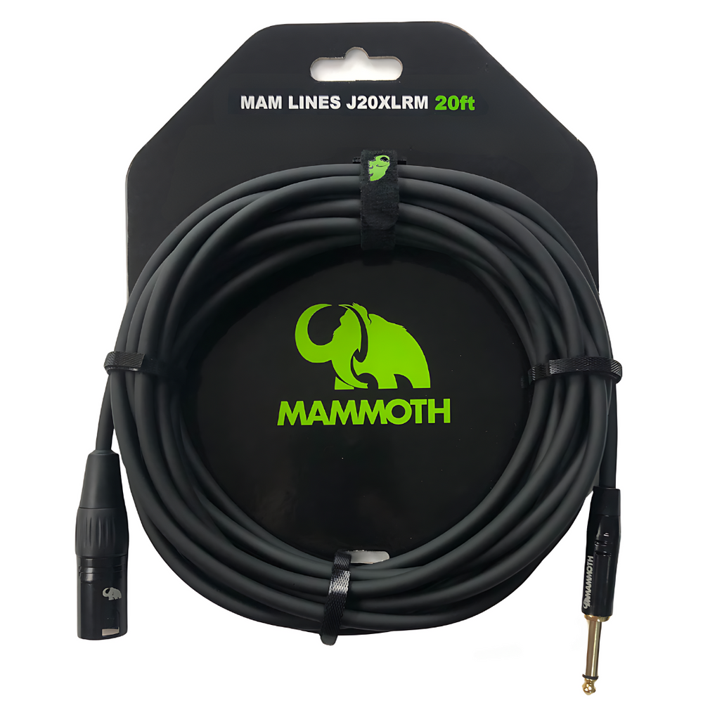 Mammoth MAM LINES J20XLRM, Audio Cable, 20ft, MONO JACK TO XLR MALE