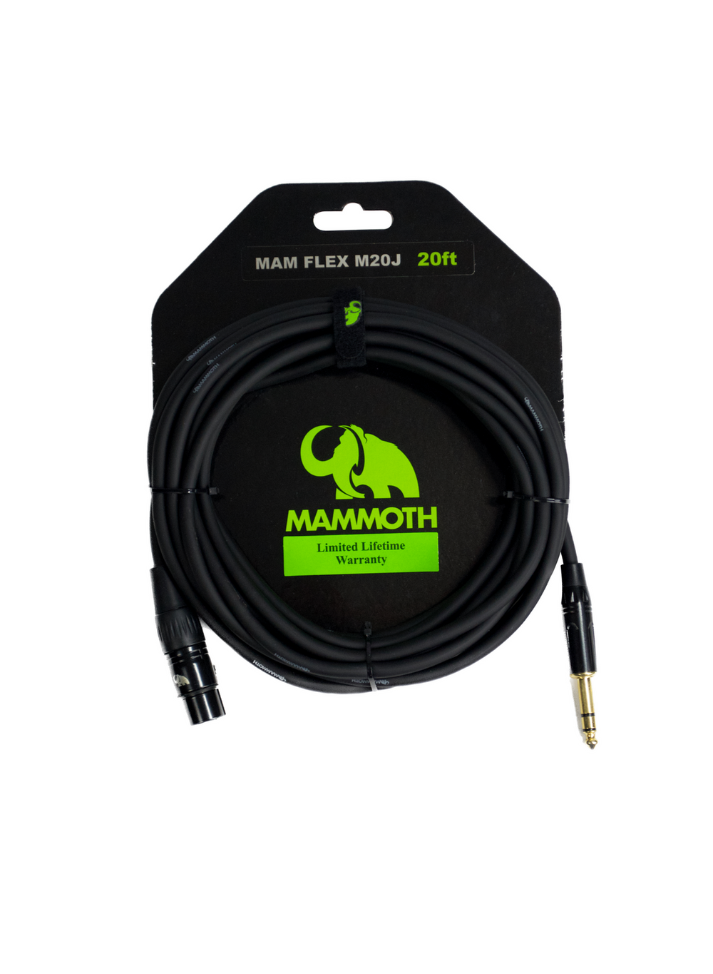 Mammoth MAM FLEX M20J, 20ft Mic Cable, XLR to TRS Jack.
