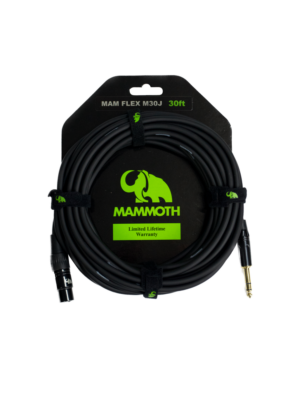 Mammoth MAM FLEX M30J, 30ft Mic Cable, XLR to TRS Jack.