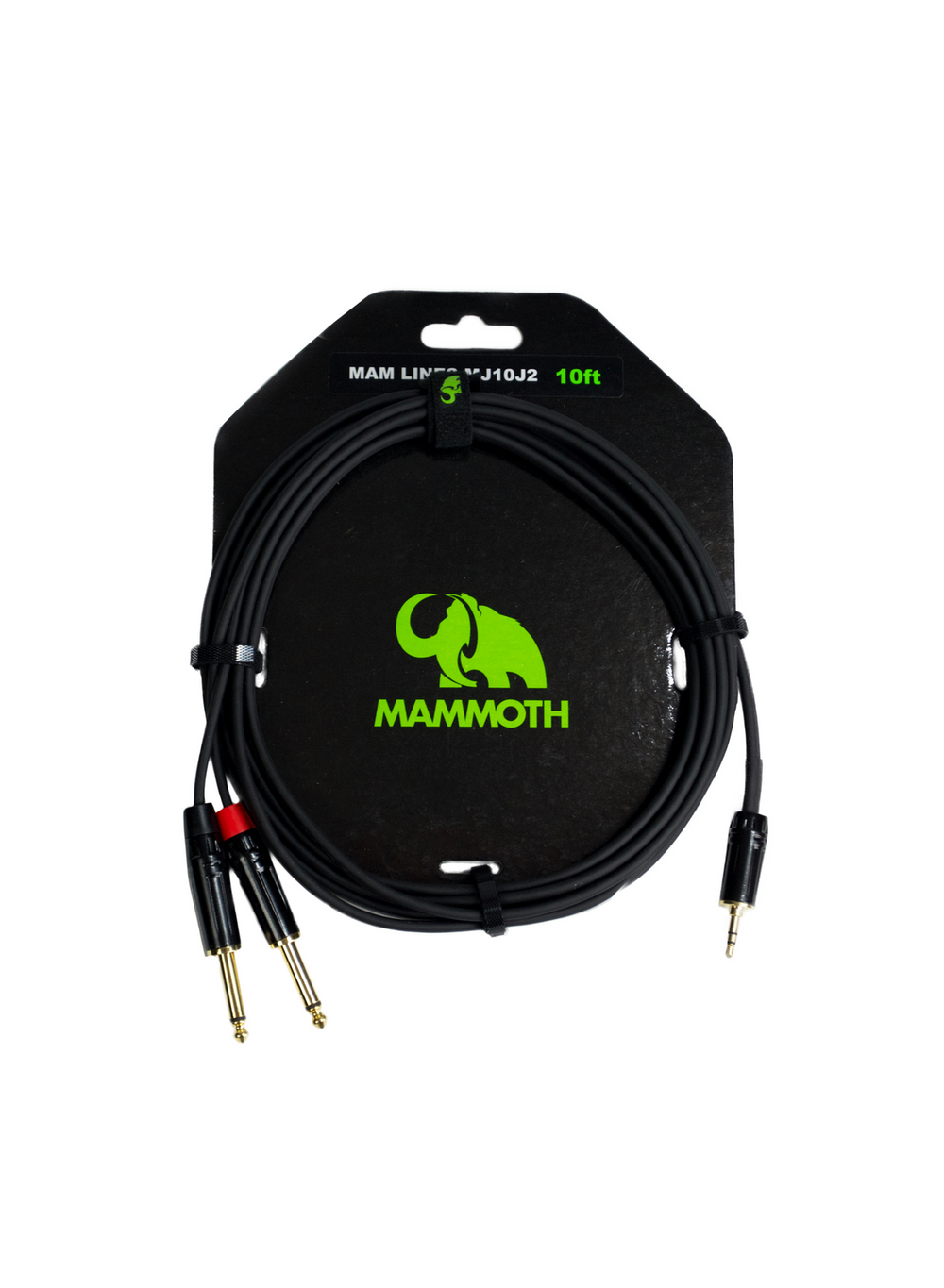 Mammoth MAM LINES MJ10J2, 10ft Audio Cable, 1/8 Mini TRS Jack to 2x Jack
