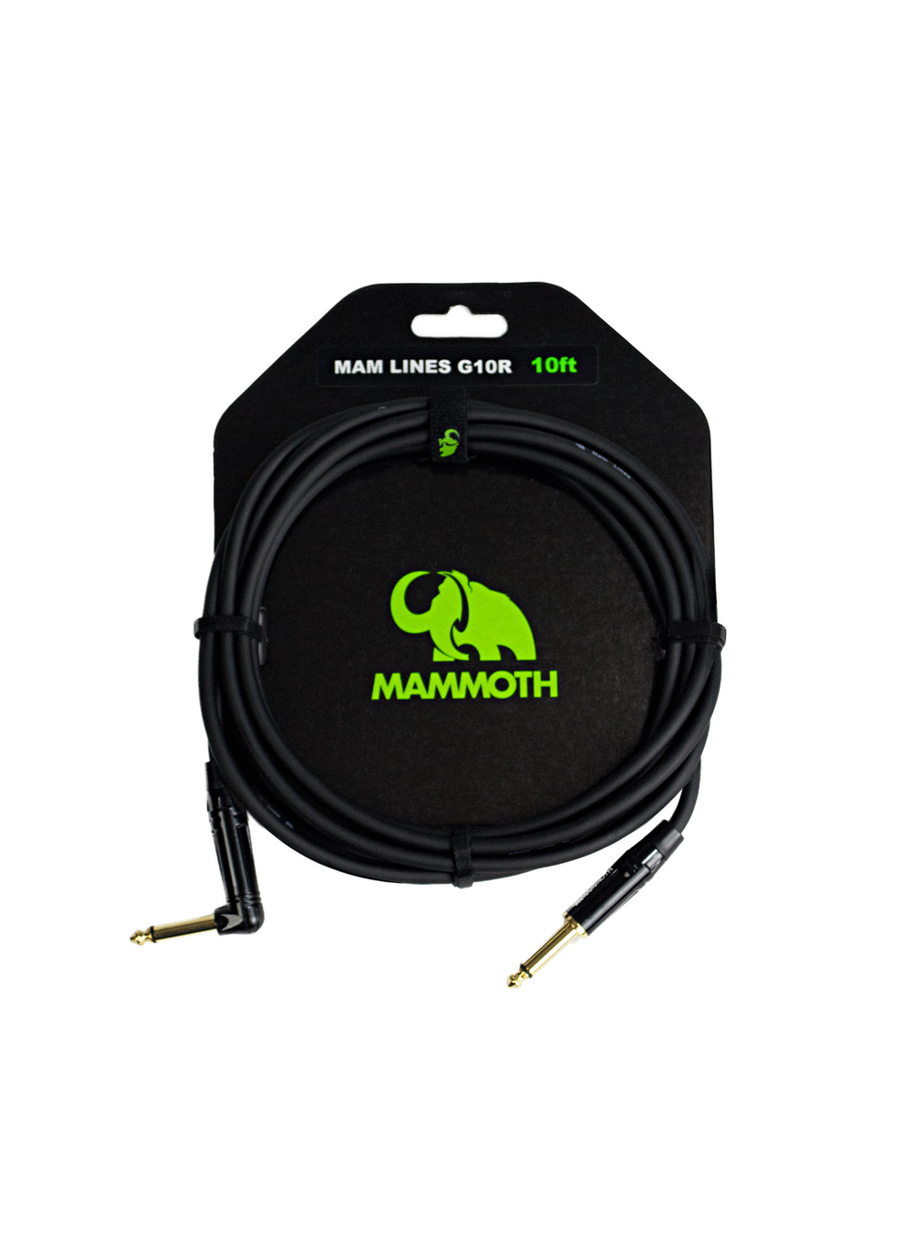 Mammoth MAM LINES G10R, 10ft Instrument Cable, Right Angle Jack to Straight Jack.