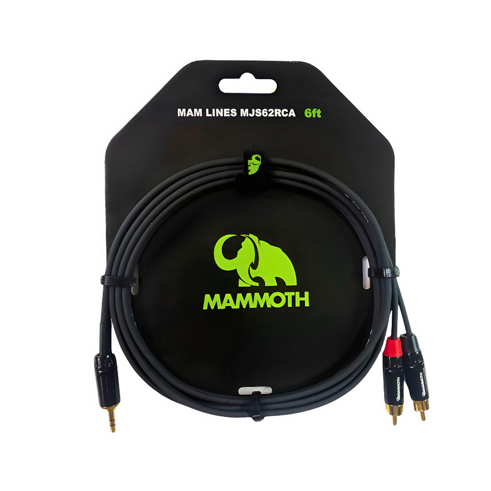 Mammoth MAM LINES MJS62RCA, Audio Cable, 6ft, MINI STEREO JACK TO 2 RCA