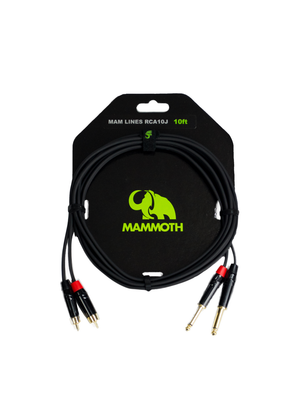 Mammoth MAM LINES RCA10J, 10ft Audio Cable, 2x RCA to 2x Jack