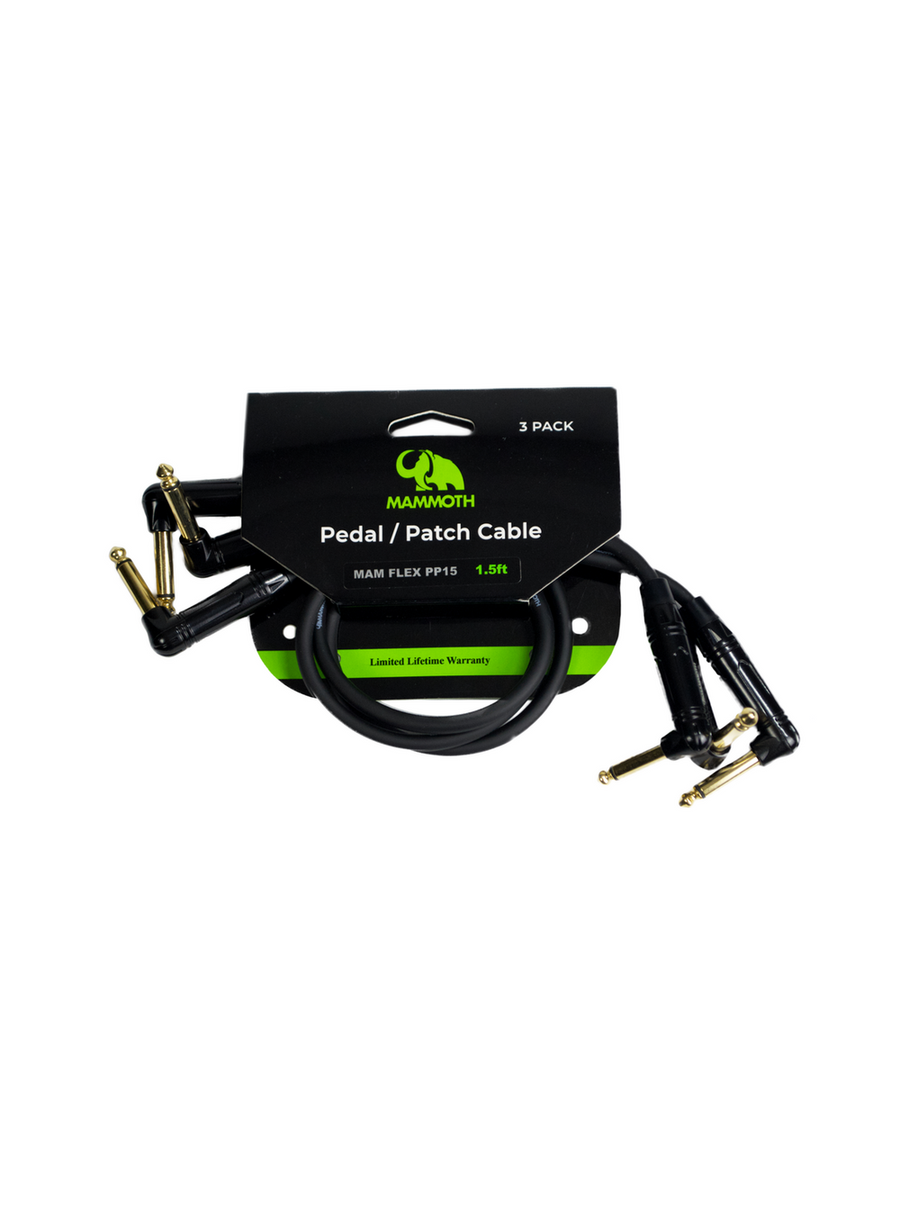 Mammoth MAM FLEX PP15, 1.5 ft Pedal/Ptach Cable, Right angle Jack to Right angle Jack