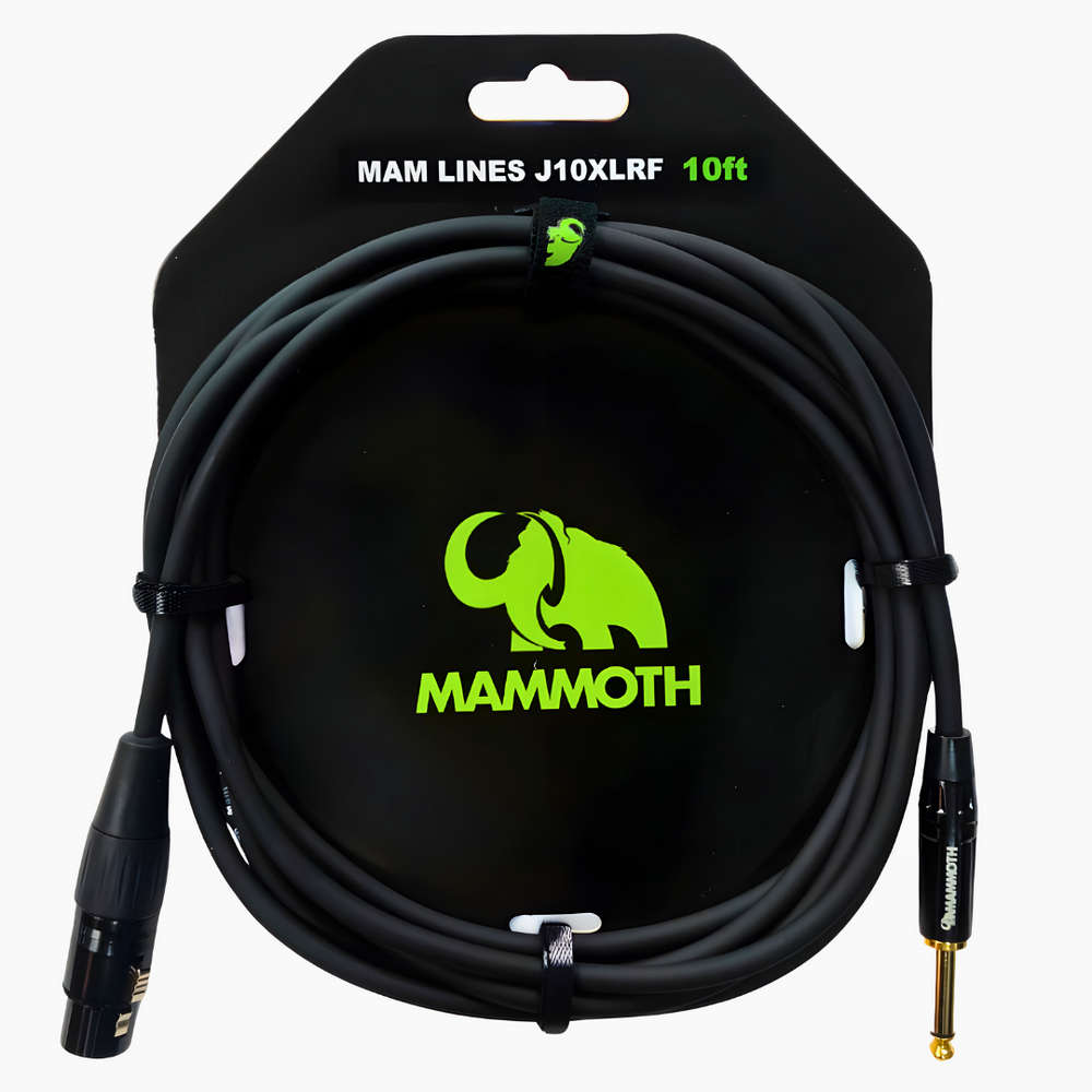 Mammoth MAM LINES J10XLRF, Audio Cable, 10ft, MONO JACK TO XLR FEMALE