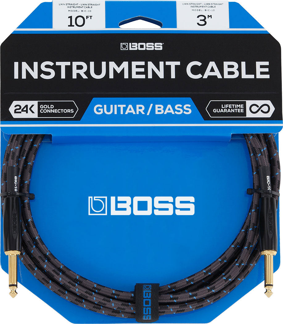 Boss BIC-20 Instrument Cable 20ft SS 20ft / 6m - Straight/Straigh-Buzz Music