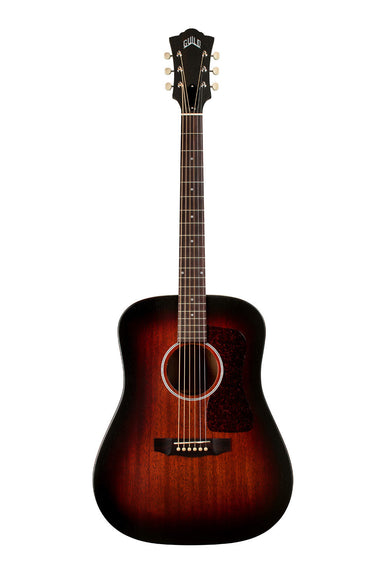 Guild D-20E Vintage Sunburst USA-Made All Mahogany Dreadnought Acoustic Guitar with Pickup and Case-Buzz Music