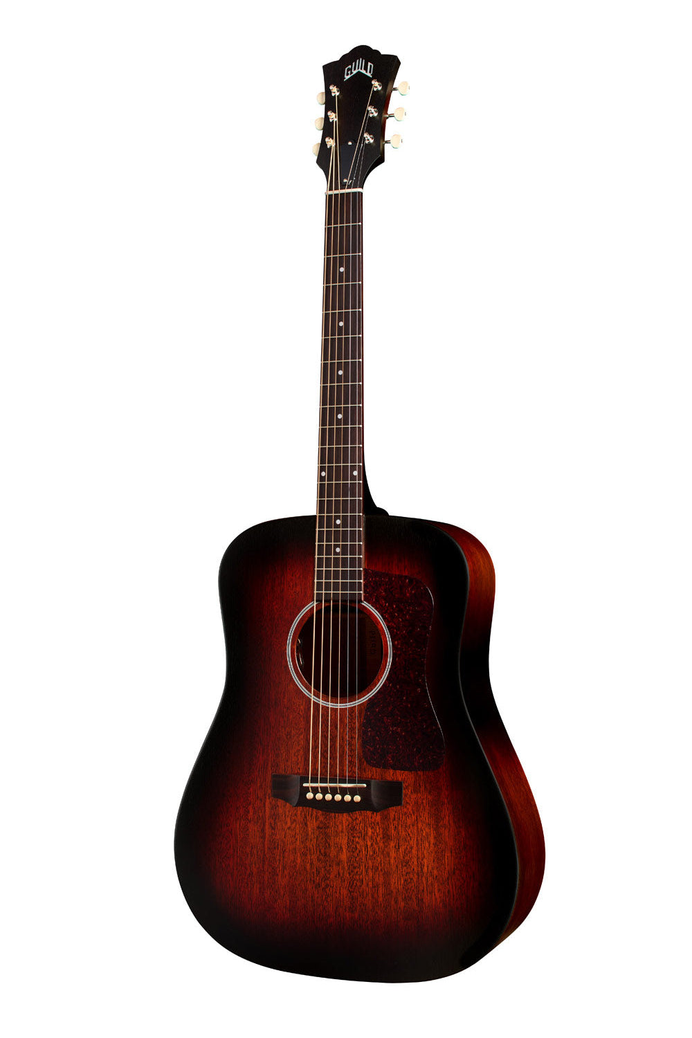 Guild D-20E Vintage Sunburst USA-Made All Mahogany Dreadnought Acoustic Guitar with Pickup and Case