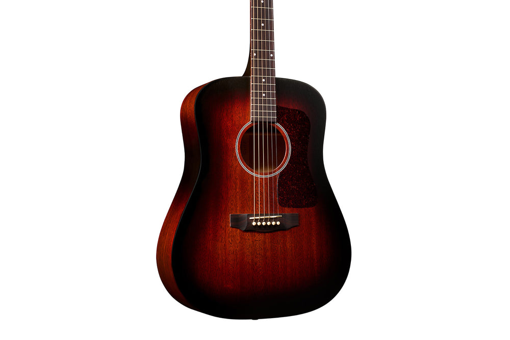 Guild D-20E Vintage Sunburst USA-Made All Mahogany Dreadnought Acoustic Guitar with Pickup and Case