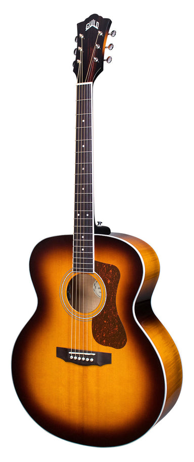 Guild F-250E Deluxe Solid Top Arched Back Acoustic Guitar with Pickup - Antique Burst with Bag-Buzz Music