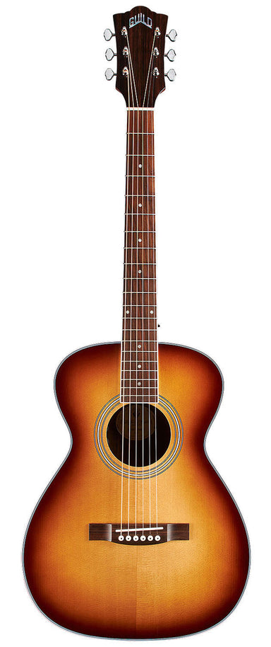 Guild M-260E Deluxe Solid Top Arched Back Acoustic Guitar with Pickup - Edge Burst with Bag-Buzz Music